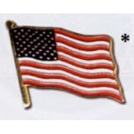 Stock Patriotic American Waving Flag Lapel Pins (24 Hours Service) with Logo