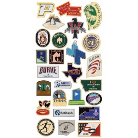 1 1/8" Etched Soft Enamel Lapel Pin with Logo