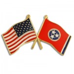 Customized Tennessee & USA Crossed Flag Pin