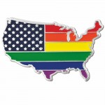 Customized Gay Pride USA Lapel Pin