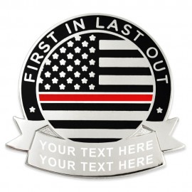 Logo Branded Thin Red Line Pin - Engravable