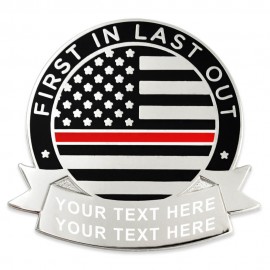 Logo Branded Thin Red Line Pin - Engravable  Logo Branded Thin Red Line Pin - Engravable