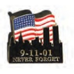 Personalized 9/11 NYC Skyline "Never Forget" Stock Pin
