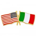 USA & Italy Flag Lapel Pin with Logo