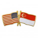 USA & Singapore Flag Pin with Logo