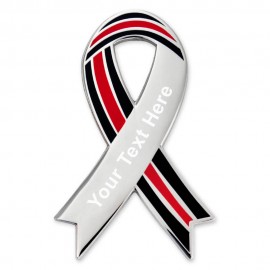 Customized Thin Red Line Ribbon Lapel Pin - Engravable