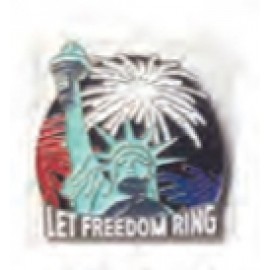 Statue of Liberty "Let Freedom Ring" Stock Pin with Logo  Statue of Liberty "Let Freedom Ring" Stock Pin with Logo