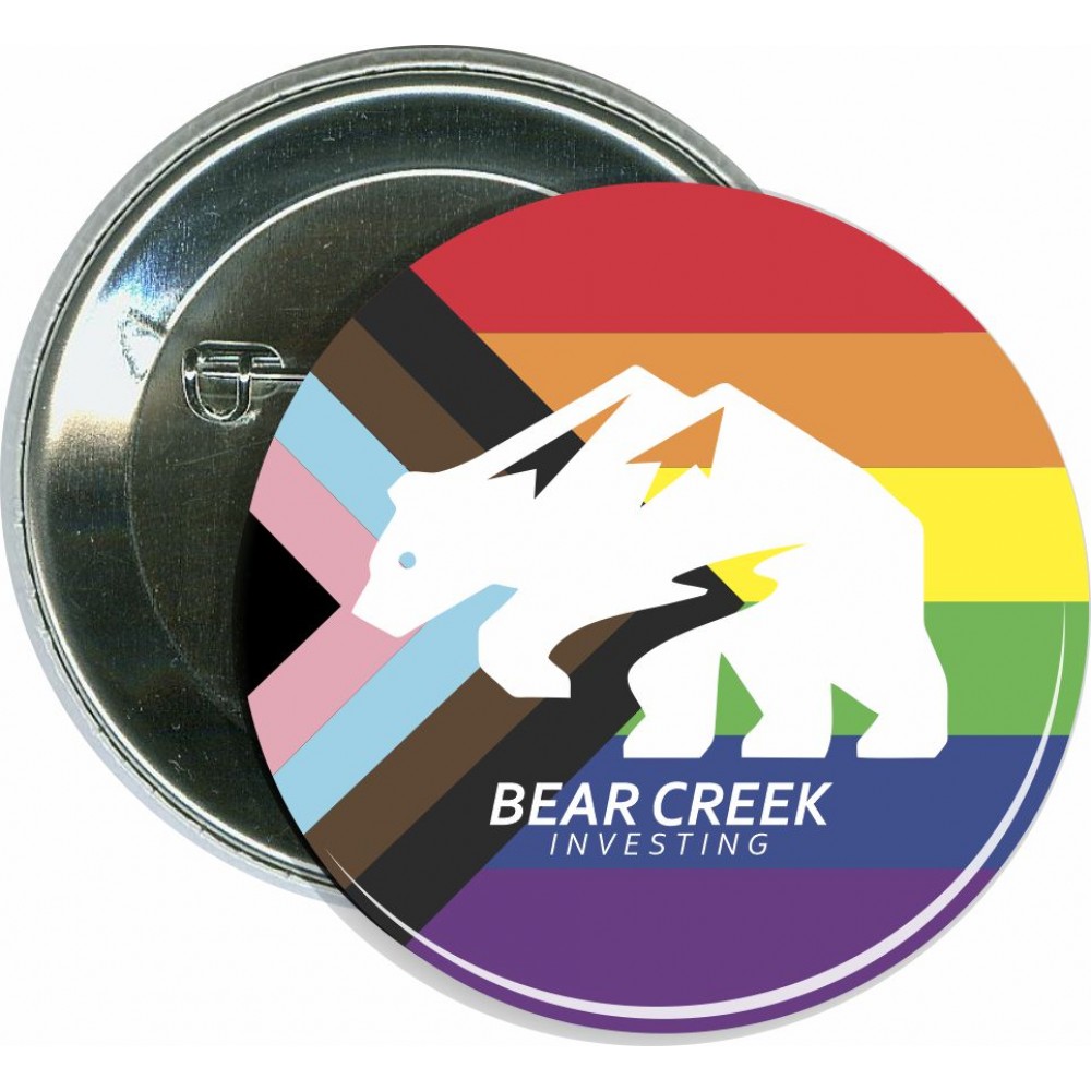 Promotional Pride Flag Button, Customize with your logo