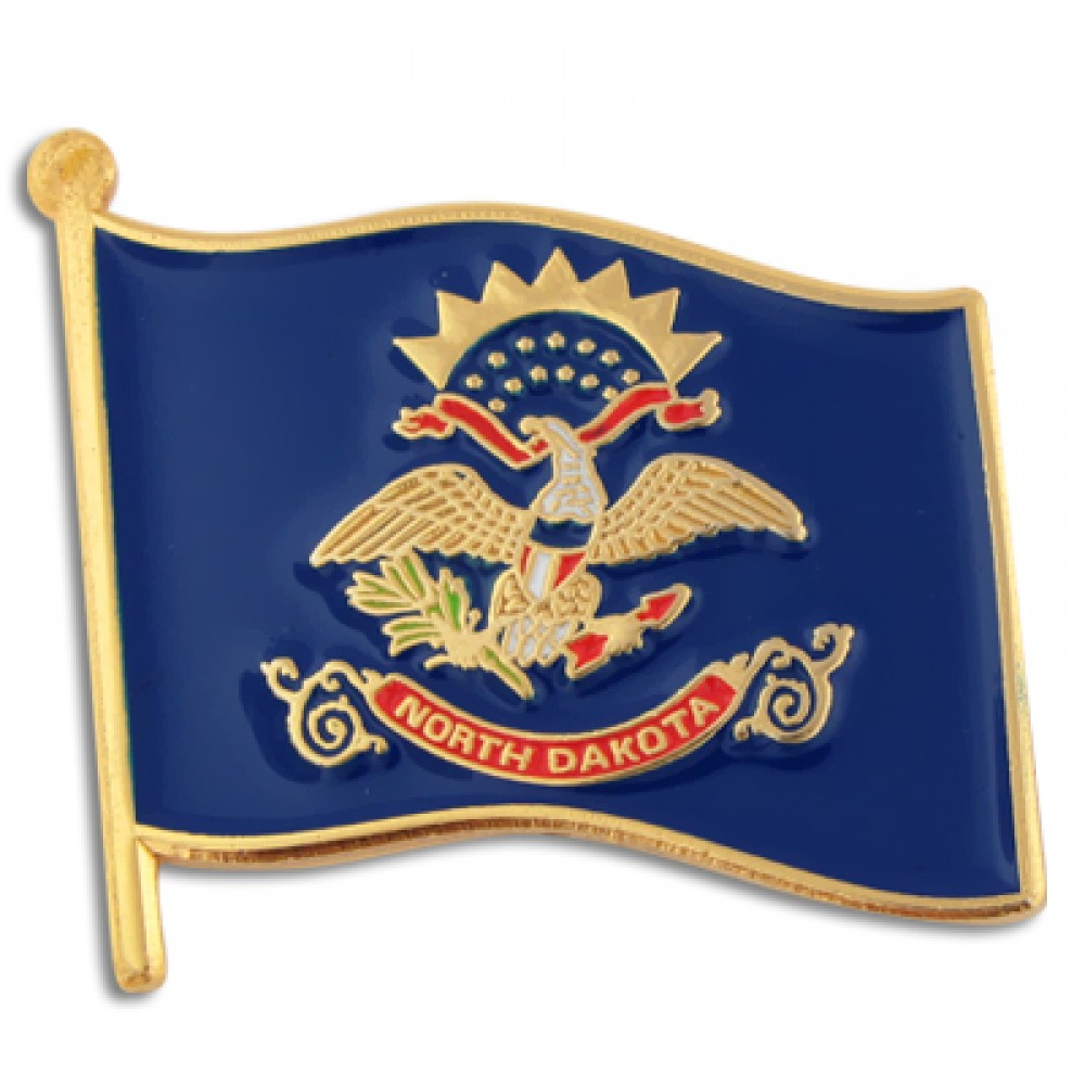 Personalized North Dakota State Flag Pin