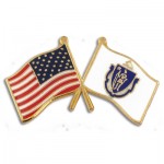 Custom Massachusetts & USA Crossed Flag Pin