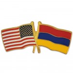 USA & Armenia Flag Pin with Logo
