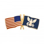 Officially Licensed U.S. and Navy Flag Pin with Logo