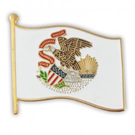 Illinois State Flag Pin with Logo