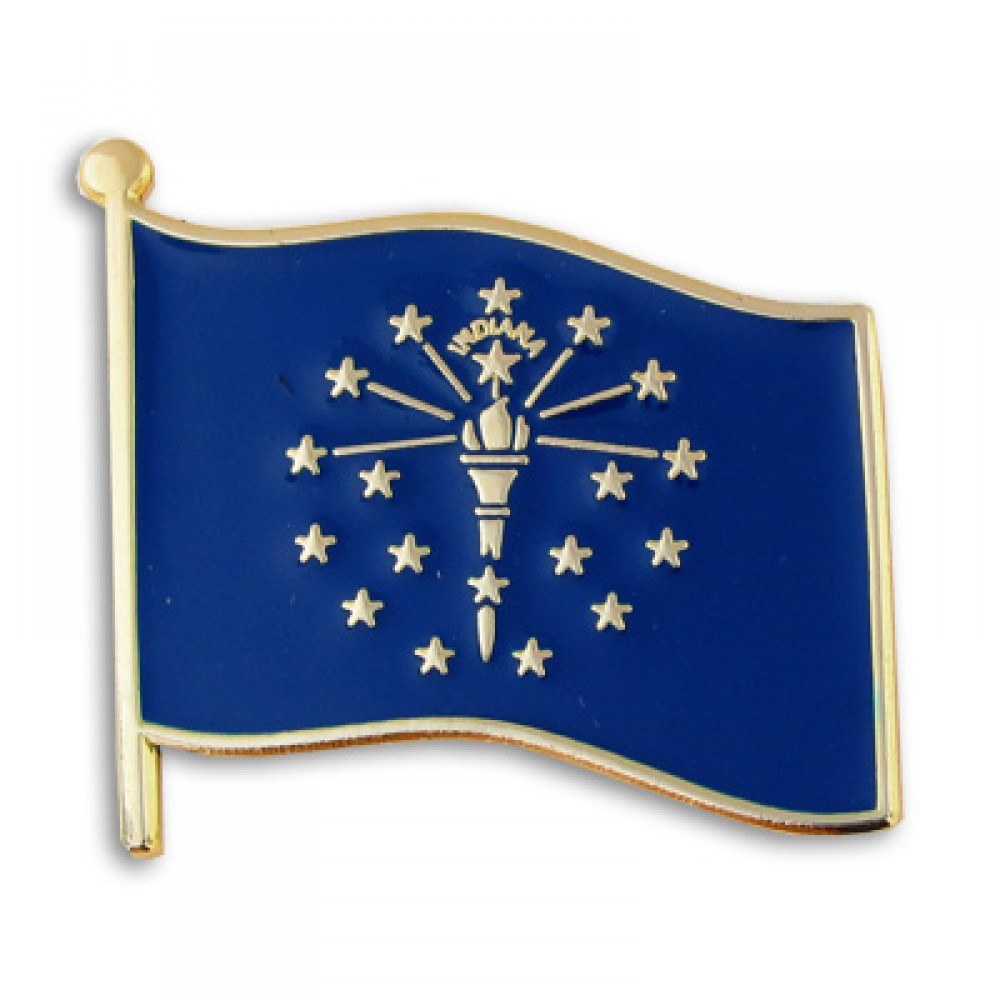 Indiana State Flag Pin with Logo
