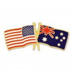 USA & Australia Flag Pin with Logo