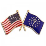 Custom Indiana & USA Flag Pin