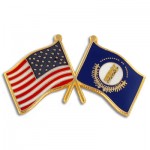 Kentucky & USA Flag Pin with Logo