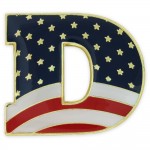 Democrat "D" Flag Pin with Logo
