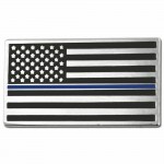 Blue Stripe American Flag Pin with Logo