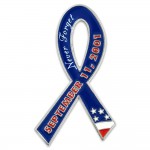 9-11 Never Forget Ribbon Pin with Logo