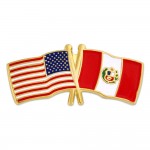 USA & Peru Flag Pin with Logo