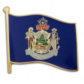 Maine State Flag Pin with Logo