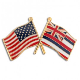 Personalized Hawaii & USA Flag Pin  Personalized Hawaii & USA Flag Pin