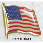 USA Flag Lapel Pin 3/4 "H with Logo