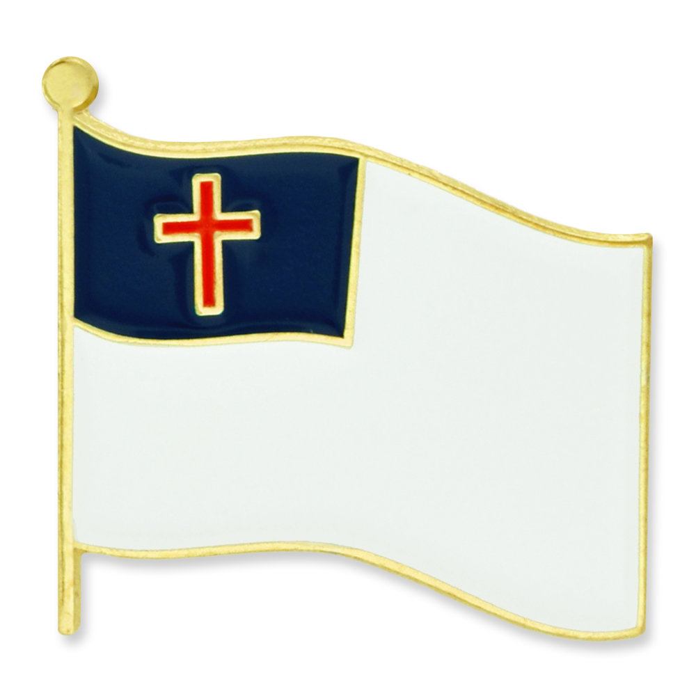 Christian Flag Pin with Logo
