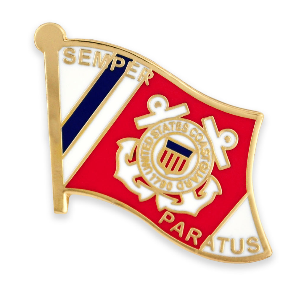 Officially Licensed U.S. Coast Guard Flag Pin with Logo