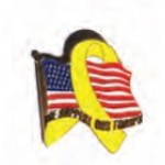 Supports Our Troops American Ribbon Pin with Logo