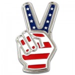 Customized Peace Sign Fingers Pin