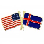 Customized USA & Iceland Flag Pin