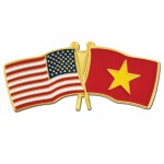 USA & Vietnam Flag Pin with Logo