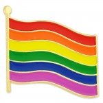 Rainbow Flag Pin Magnetic Back with Logo