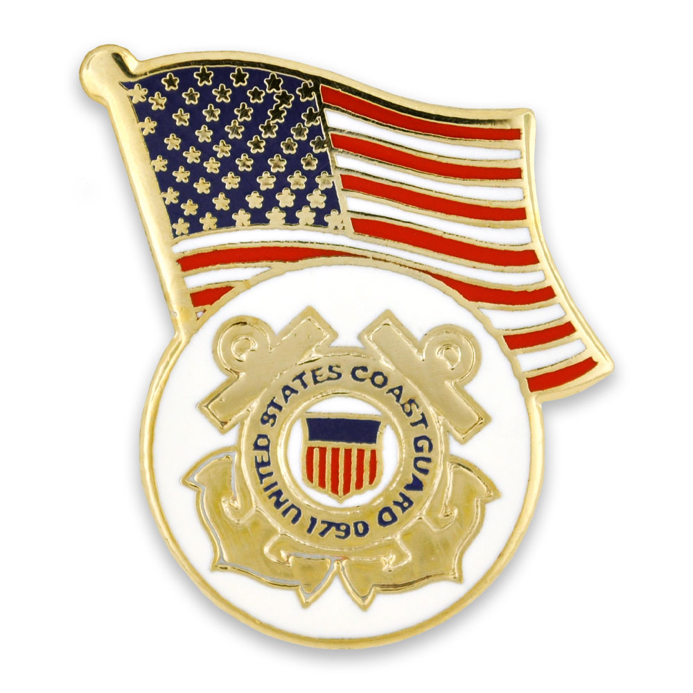 Customized Officially Licensed USCG/USA Emblem Pin