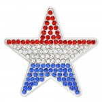 Logo Branded Rhinestone USA Star Pin
