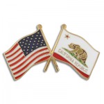 Custom California & USA Flag Pin