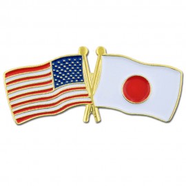 Personalized USA & Japan Flag Pin