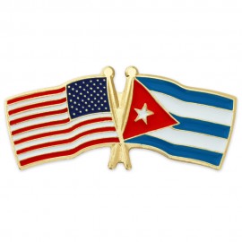 Personalized USA and Cuba Flag Pin