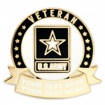 Officially Licensed Engravable U.S. Army Veteran Pin with Logo