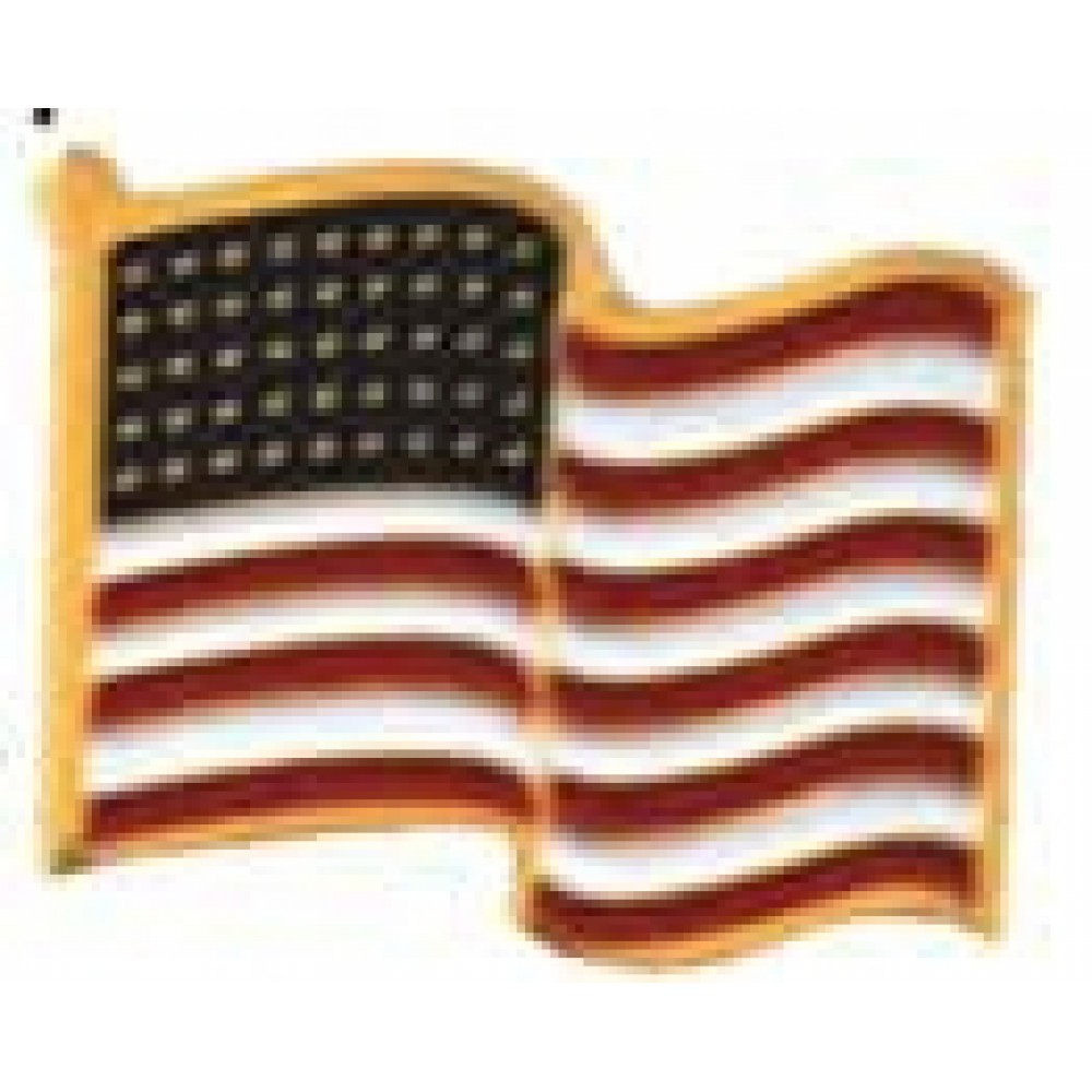 Promotional Stock Waving American Flag Pin