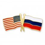 Logo Branded USA & Russia Flag Pin