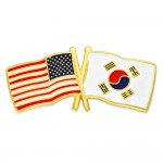 USA & South Korea Flag Pin with Logo