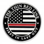 Thin Red Line Lapel Pin with Logo