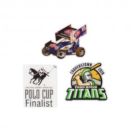 1.5" Offset Trading Pins with Logo