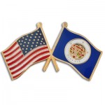 Logo Branded Minnesota & USA Crossed Flag Pin