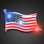 Customized American Flag Flashing Pin Blinkies - Domestic Imprint