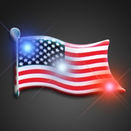 American Flag Flashing Pin Blinkies - Domestic Imprint with Logo  American Flag Flashing Pin Blinkies - Domestic Imprint with Logo