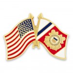 Promotional Officially Licensed USCG/USA Crossed Flag Pin